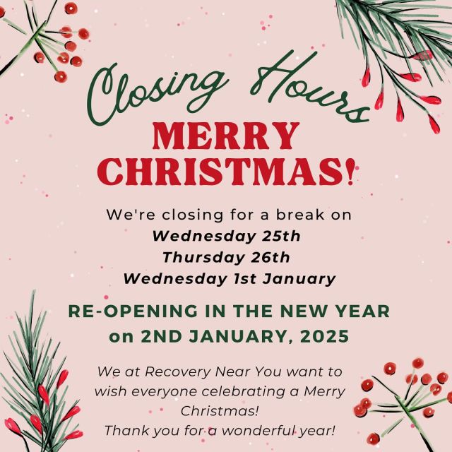 🎄 Quick reminder of our opening times for the festive period 🎄

We will be closed on Christmas Day(25th) and Boxing Day (26th) reopen on Friday 27th December 
 
We will then be closed on New Year’s Day! 

#opening times #christmasopening #RNY #services #christmas #festiveperiod